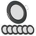 acegoo RV 2.75" Recessed LED Ceiling Light 12V Ultra-Thin Puck Light, Dimmable RV Lights Interior for Camper Van Truck Motorhome Boat Sailboat Roof Under Cabinet Lighting, 6 Pack (Black,Warm White)