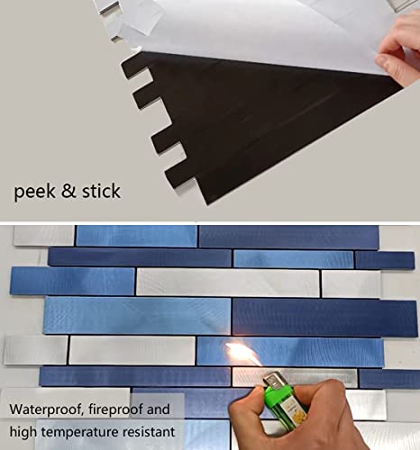 Weimeisc 10 Sheets Peel And Stick Backsplash Tile For Kitchen, Self-Adhesive Mosaic Tile, Stick On Bathroom Vanities，Fireplace Décor, Laundry Table(11.25" X 12.7") (Blue Series) #TOP3