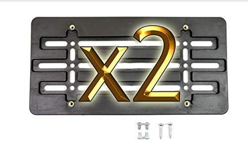 2 Front Bumper License Plate Tag Holder Mount Mounting Relocator Adapter Kit Bracket for Infiniti (All Models) Quantity Discount(9.95$ to 6.50$) (Each with 2 Screws + 4 Bolts & 4 Built in Nuts) (2)