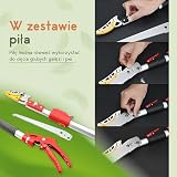 Recalma Nożyce do gałęzi teleskopowe 130-220 cm – regulowane teleskopowe nożyce do gałęzi i nożyce do gałęzi, długie, z brzeszczotem ze stali do krzewów, drzew i prac ogrodowych
