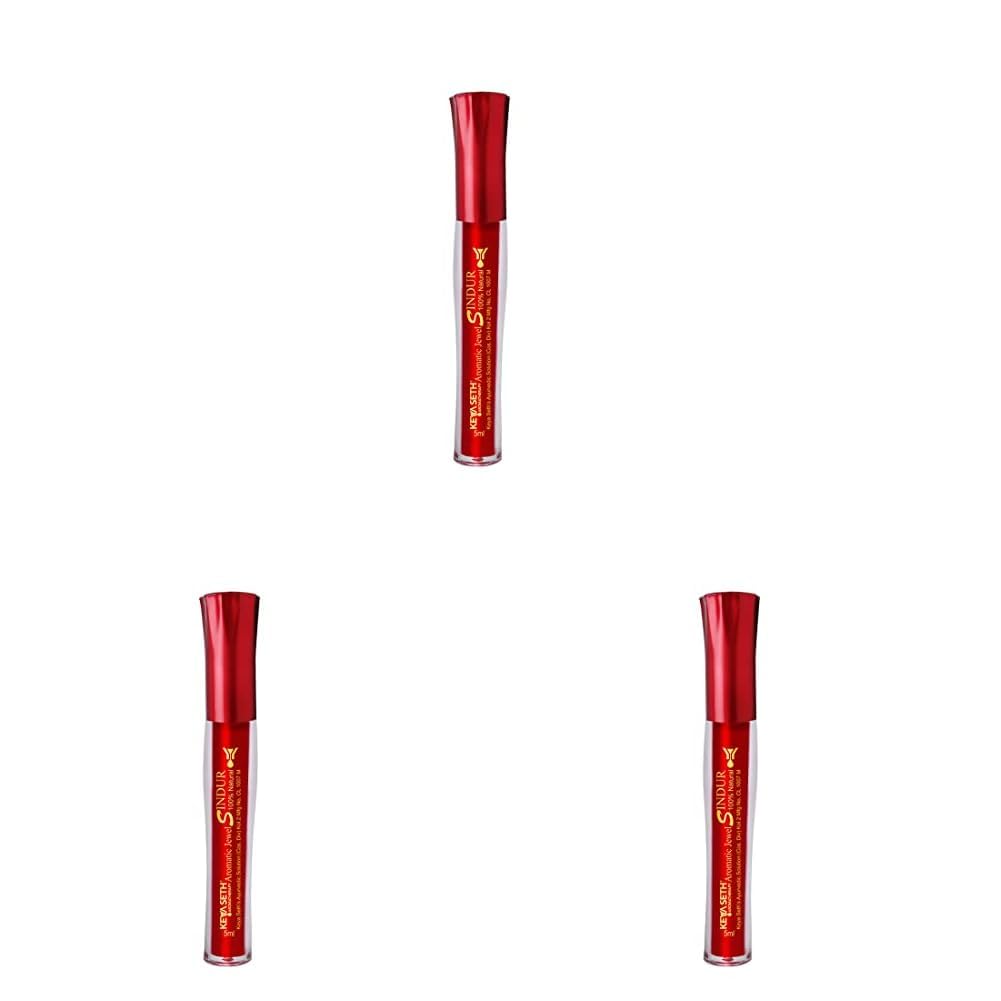 Keya Seth Aromatherapy Aromatic 100% Natural Liquid Sindoor Red with Sponge-Tip- Applicator- Long Lasting Chemical free & Waterproof With Floral Pigment- (5ml) (Pack of 3)-image-12