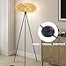 Booniture Handwoven Bamboo Tripod Floor Lamp,Boho Lotus-Shaped Woven Floor Lamps with Black Metal Stand,Standard Lamp for Living Room Bedroom Reading,Nature