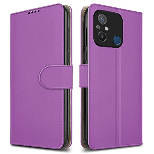 PIXFAB For Xiaomi Redmi 12C Leather Phone Case, Magnetic Closure Full Protection Book Folio Design