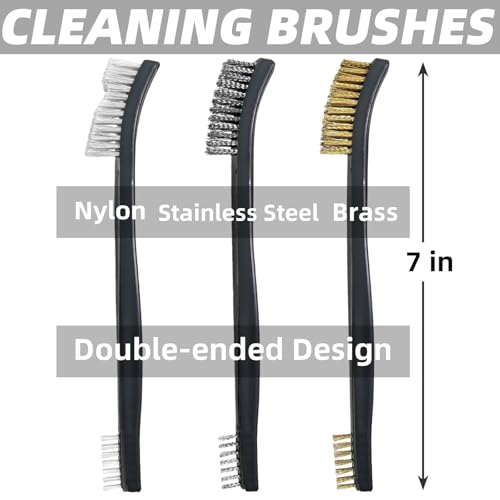 Miaozhun Gun Cleaning Brushes and Picks Set, Double-Ended Brass Steel Nylon Bristle Brushes, Stainless Steel and Ploymer Picks, Universal Gun Cleaning Supplies Kit