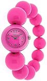  REFLEX BBR002 Analoge Damenarmbanduhr in pink mit modischem Perlenarmband