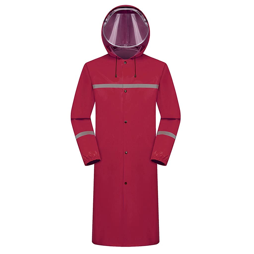 Imperméable réutilisable de randonnée rouge XXLarge avec capuche protectrice