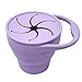 BraveJusticeKidsCo | Snack Attack Snack Cup | Collapsible Silicone Snack Container | Toddler and Baby Snack Catcher Lid (Purple)
