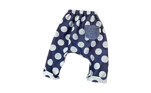 「大きなドット」児島デニムのサルエルパンツ(約80センチ) ファッション 子供服 キッズ