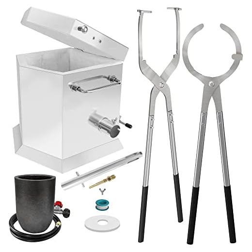 MakGrand 7KG/15lbs Pentagonal Propane Furnace Kit with Two Tongs and Crucible, All New Kiln Smelting Gold Silver Copper Aluminum Metal Recycle Create Unique Gifts Home Melting Furnace
