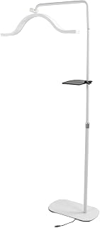 Eyelash LED Floor Light, 29in Half Moon Lamp for Beauty Salon, 3200K to 5600K Rotatable, Stable Metal Base Telescopic Adjustable Stand, for Eyelash Tech, Tattoo, Makeup, Nails