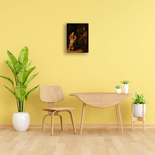 Rembrandt Painting Framed Wall Art The Return Of The Prodigal Son Famous Painting Poster Vintage Baroque Art Pictures For Wall In Living Room Framed (12X18 Inch) #TOP4