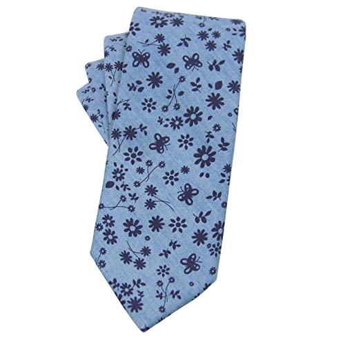 Image of Mantieqingway Men's Cotton Floral Neck Tie 2.56'' Printed Skinny Tie