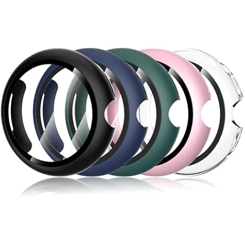 Simpeak 5-Pack Hard PC Case with Screen Protector Compatible with Google Pixel Watch 3 41mm 45mm (2024), Ultra-Thin Protective Bumper Cover Cases Compatible with Google Pixel Watch 3 (41mm) Cover