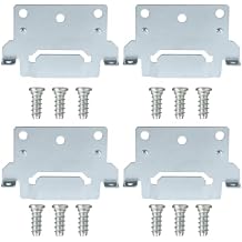 116791 Mounting Plates Bed Frame Brackets and 105307 Screws Replacement for IKEA Bed Frame Part Compatible Hemnes Malm Brimnes 4 Mounting Plate and 12 Screws