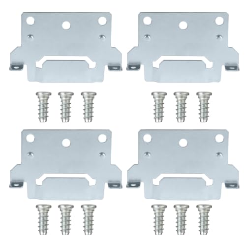 Brackets And 105307 Screws Replacement For Ikea Bed Frame Part Compatible Hemnes Malm Brimnes (4 Mounting Plate And 12 Screws)