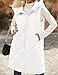 MEROKEETY Womens 2022 Fashion Hooded Long Down Vest Casual Zip Up Quilted Puffer Jacket with Pockets, White, M