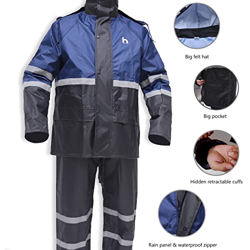 Haokaisen Rain Suit Jacket & Trouser Suit Raincoat For Men & Women Outdoor All-Sport Waterproof Breathable Anti-Storm(Blue Medium) #TOP3