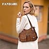 FANDARE Groß Schultertasche Damen Umhängetasche Frauen Vintage Schulranzen Wasserdicht PU Leder Women Purse für Shopper Reisen Arbeitstasche Messenger Hobo Bags Braun #1