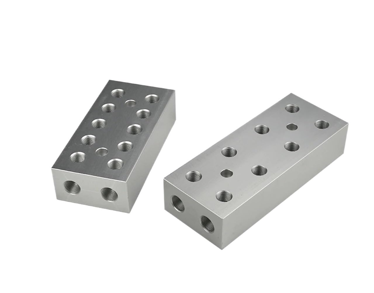 SCRUBY 70x38mm 3/8" BSP Female 2 3 4 5 6 Ways 4-12 Ports Solid Aluminum Air Manifold Block Splitter Pneumatic Fitting Air Compressor(4 Way 12 Port-01)