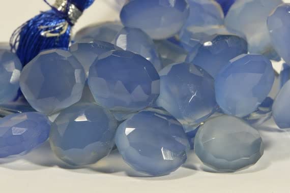 Calcédoine bleue en fil de perles gouttes pour atelier créatif de bijoux bohème chic
