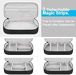 Lacdo Électronique Organisateur de câble de voyage Sac Pouch Tech Accessoires électroniques Carry Case Portable Double Layers Chargeur Case pour câble, cordons, chargeur, écouteur, banque de puissance, noir