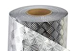 VViViD Metallic Industrial Diamond Plate Chrome Finish Self-Adhesive Vinyl Roll for Craft & Hobby Application (Silver 3ft x 17.8 Inch)