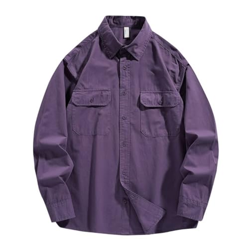 Chemise de travail en coton homme vintage japonais décontractée