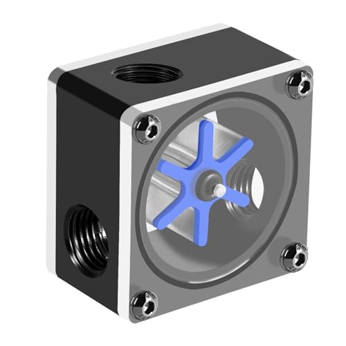 Misuratore del flusso d'acqua, indicatore del flussometro del sensore del flusso d'acqua a 3 vie per il di raffreddamento ad acqua del PC, 6 giranti, filetto G1 / 4