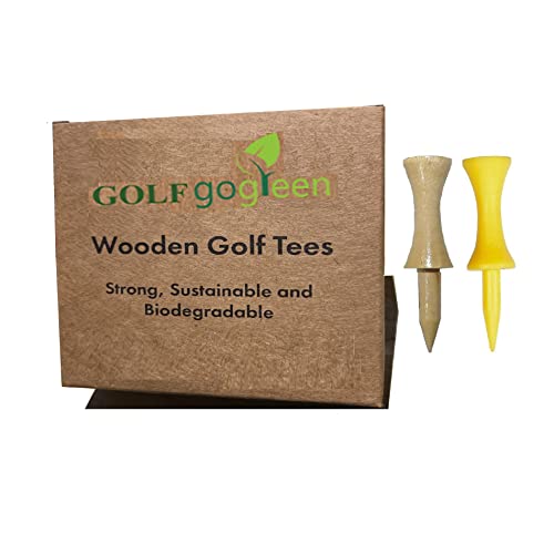 Castle (Graduated) Golf Tees NATURAL BAMBOO WOOD 45mm (30 Pack) Wooden