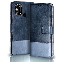 TheGiftKart Dual-Color Leather Finish Flip Back Cover for Samsung
