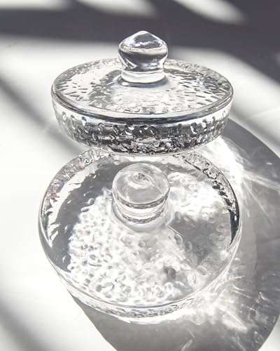 Glass Fermentation Weight for Large Wide Mouth Gallon Mason Pickling Canning Jars Over 3.5 Inches, Fermenting Weigh Easy Grip Handle Convex Wavy Grain Dot for Brewing Fermented Foods, Pack of 2