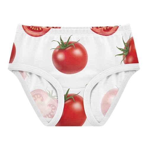 Delicous Tomatoes Prints White Panties for Girl Toddler Underwear Floral Cotton Animals Undies Kids Briefs 2t
