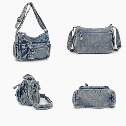 Denim Purse for Women Jean Crossbody Handbags Shoulder Casual Retro Style Lightweight Tote Bag4
