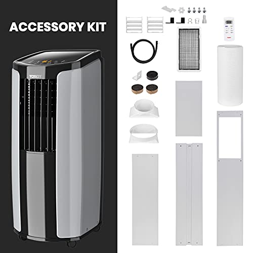 Tosot 8,000 Btu(Ashrae) 5,000 Btu (Doe) Portable Air Conditioner Quiet, Remote Control, Built-In Dehumidifier, Fan, Easy Window Installation Kit - Cool Rooms Up To 300 Square Feet #TOP6