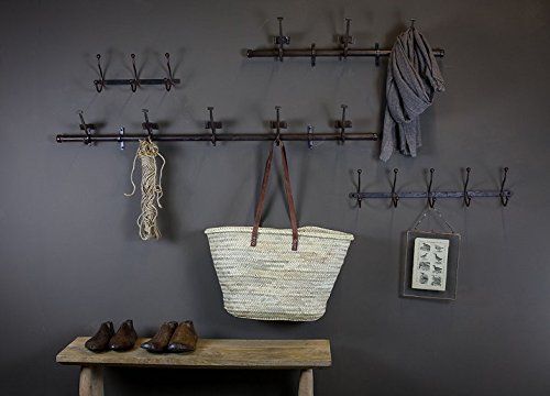 Nkuku - Perchero de Pared con 3 Ganchos, diseño Vintage de Hierro