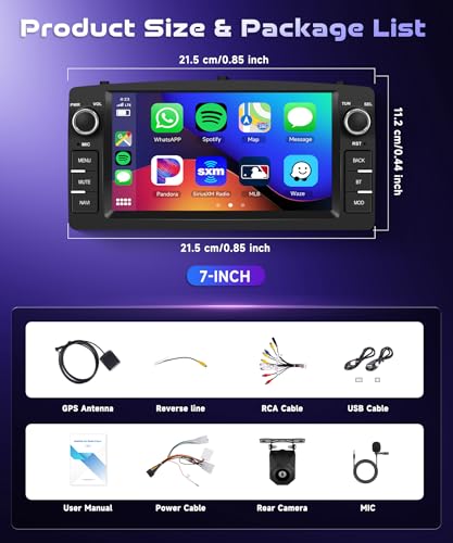 Radio para Toyota Corolla E120 con GPS y wifi, ideal para tus viajes en familia VECHTEL 7