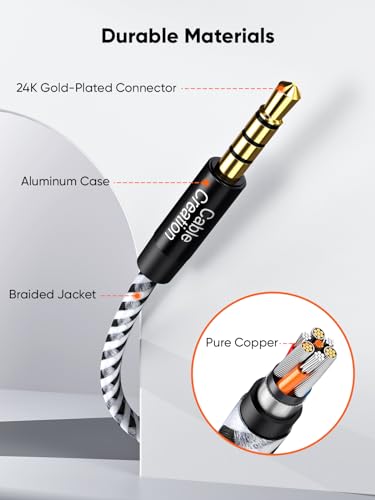 Cable extensor de auriculares 3.5mm 1.8m CableCreation miniatura 2