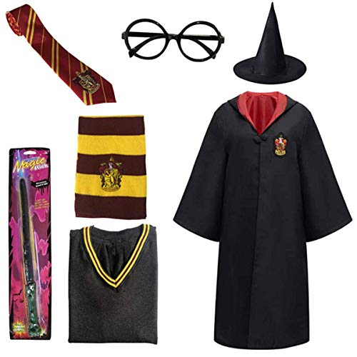 O.AMBW Disfraz de Cosplay Harry Potter Gryffindor de pelicula para ninos adultos Sueter de abrigo calido de otoño con camisa blanca de manga larga y falda