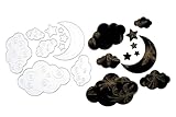 Stanzenshop - Set di fustelle con nuvole e luna, fustelle, stencil, scrapbooking, creazion...