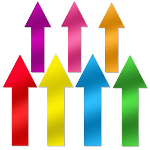 Image of FindFunFine Adhesive Label Sticker 46 Pack Arrow Sticker Adhesive Directional Sign Decal Multicolor Waterproof Decal Marking Arrows Safe Road Instructions Label for Floor Wall Applications 8 Inch