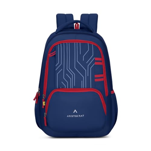 Image of Aristocrat Circuit Casual Backpack 40L | 3 Compartments with Quick-Access Front Pocket | Padded Shoulder Straps & Side Bottle Holders | Office & Travel Backpack for Men & Women