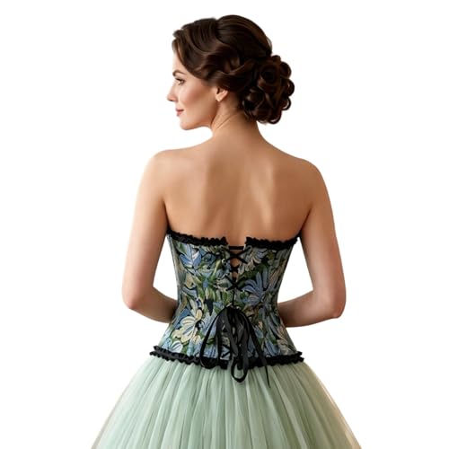 Genérico Elegante Corpiño Frontal Zeroshaper Con Estructura De Espiga Y Diseño De Corsé De Europea Para Moldear La Cintura (Green L)