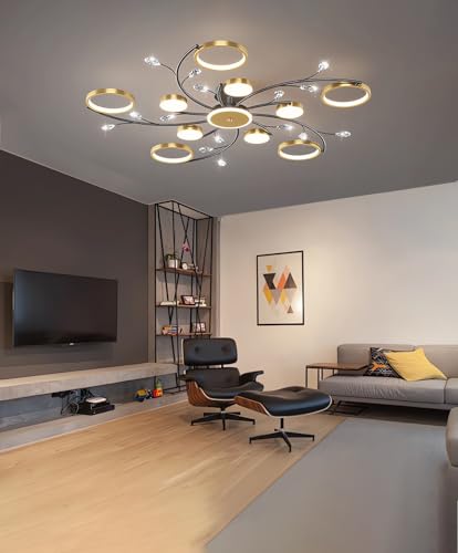 Lámparas de techo modernas LED para dormitorio sala de estar iluminación oro 2
