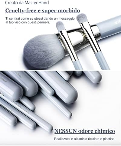 Makeup Brush Set, EIGSHOW 15 Pcs Professional Make Up Brushes Kit, Foundation Powder Concealers Eye Shadows Makeup for Eye Face Liquid Cream Cosmetics Brushes Set with Portable Bag (Babyblue)