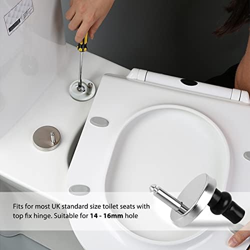 2 Pack Toilet Seat Fittings- Universal Top Fittings Toilet Seat Hinges- Quick Release Soft Close Toilet Seat Hinges WC Toilet Blind Holes