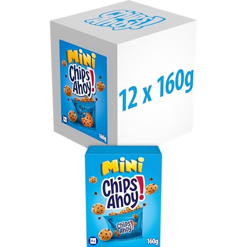 Chips Ahoy Mini Galletas Cookies, Dulces Pepitas de Chocolate, Pack 20 Bolsitas x 160g