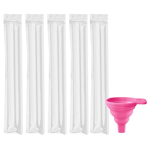 Gosear 120 Stk Einweg DIY ZIP-oben Ice Pop Ice Lolly Formen Taschen Beutel mit Faltbare Trichter für Machen Joghurt Eis Candy Einfrieren Pops Popsicle Cover