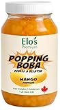 Popping Boba 1lb (Mango Flavour) For Bubble Tea| DIY Marble Size Boba Pearls Bursting Tea Balls| Right Taste And Textures For Authentic Asian Dessert| Closable Jars For Extended Shelf Life| By Elo’s Premium