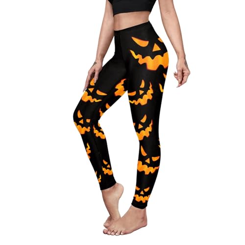Halloween Cosplay Leggings Outfit Tights for Women Girls Clothes Pumpkin Horror Nights Witch Bat Sugar Skull Leggings Womens Novelty Stretchy Legging