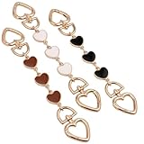Bag Extender Chain Purse Strap Extenders for Handbags Purse Extender Chain Purse Replacement Strap Chain Charms Purse Making Supplies (3PCS-Black White Coffee Heart)